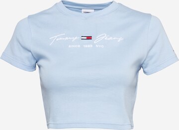 Tommy Jeans Тениска в синьо: отпред