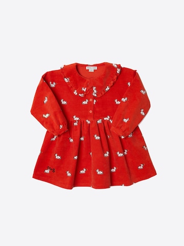 Maru + Bo Kleid 'PATTERNED CORDUROY DRESS WITH A COLLAR'‌‌‌ in Rot: Vorderseite