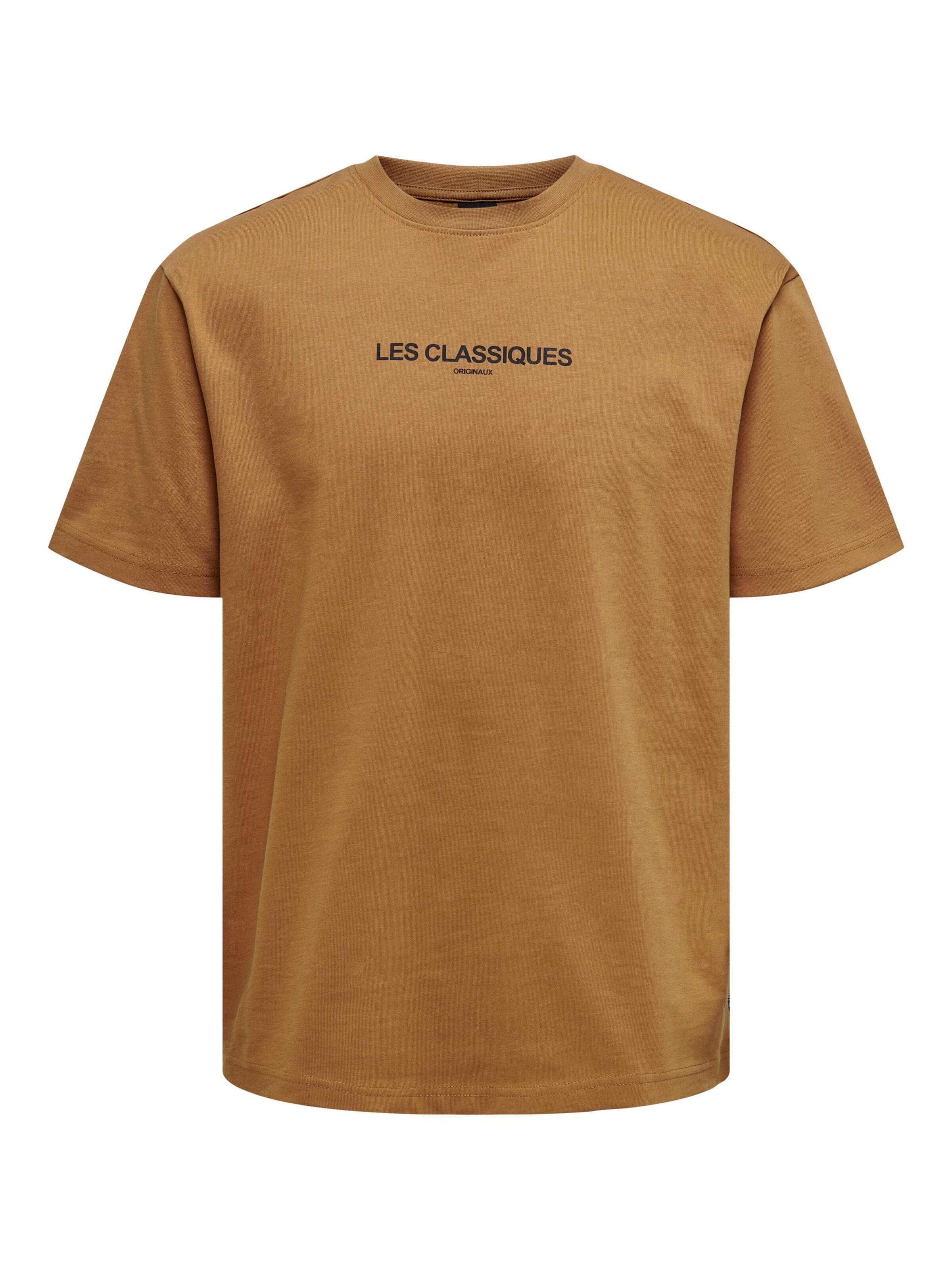 T-Shirt 'Les Classiques' Only & Sons en marron : devant