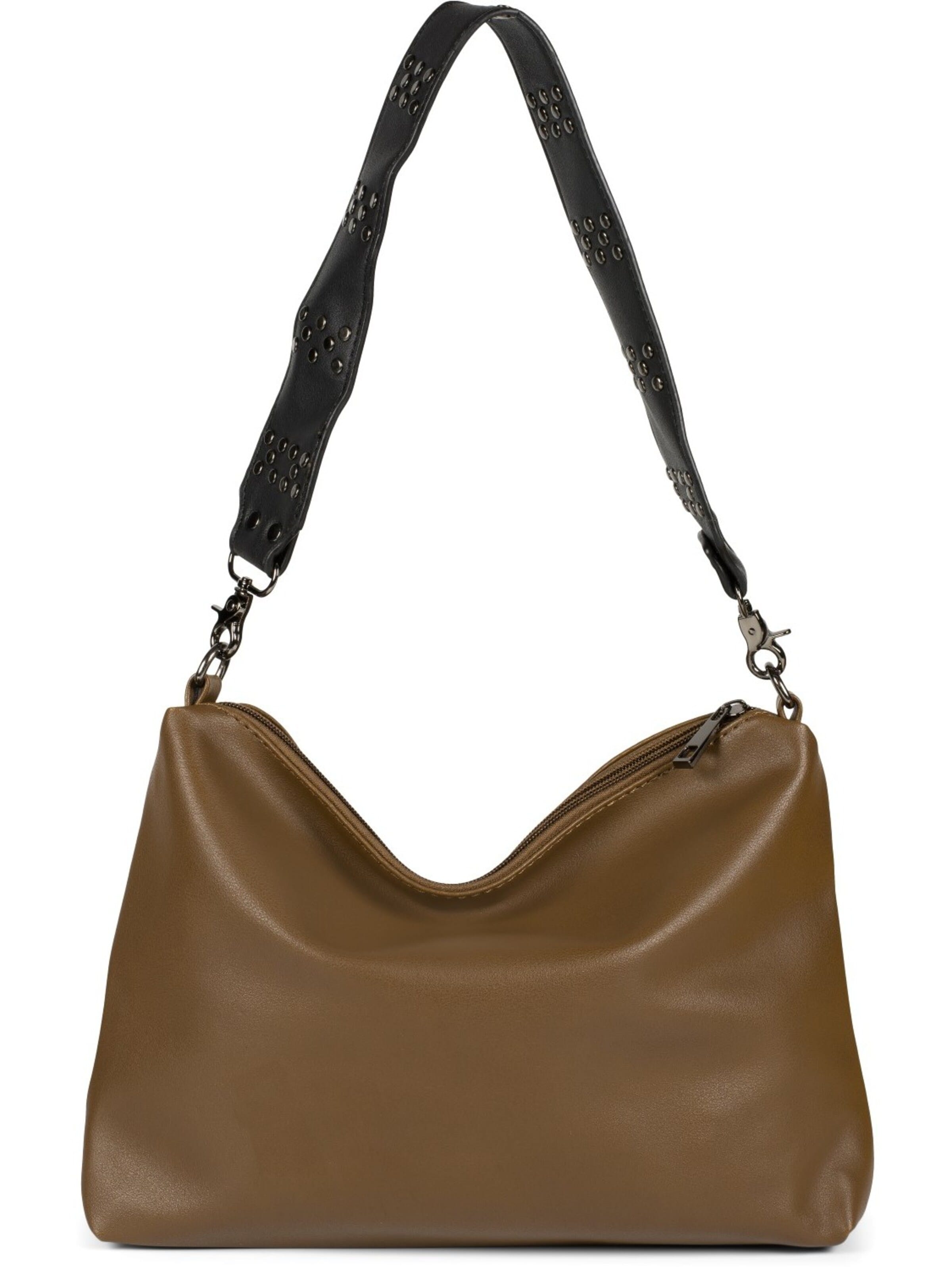 styleBREAKER Schultertasche '2 in 1 Schultertasche mit Nietengurt und Innentasche'‌‌‌‌ in Braun