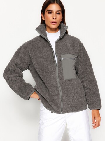 Trendyol Fleece jacket in Grey: front