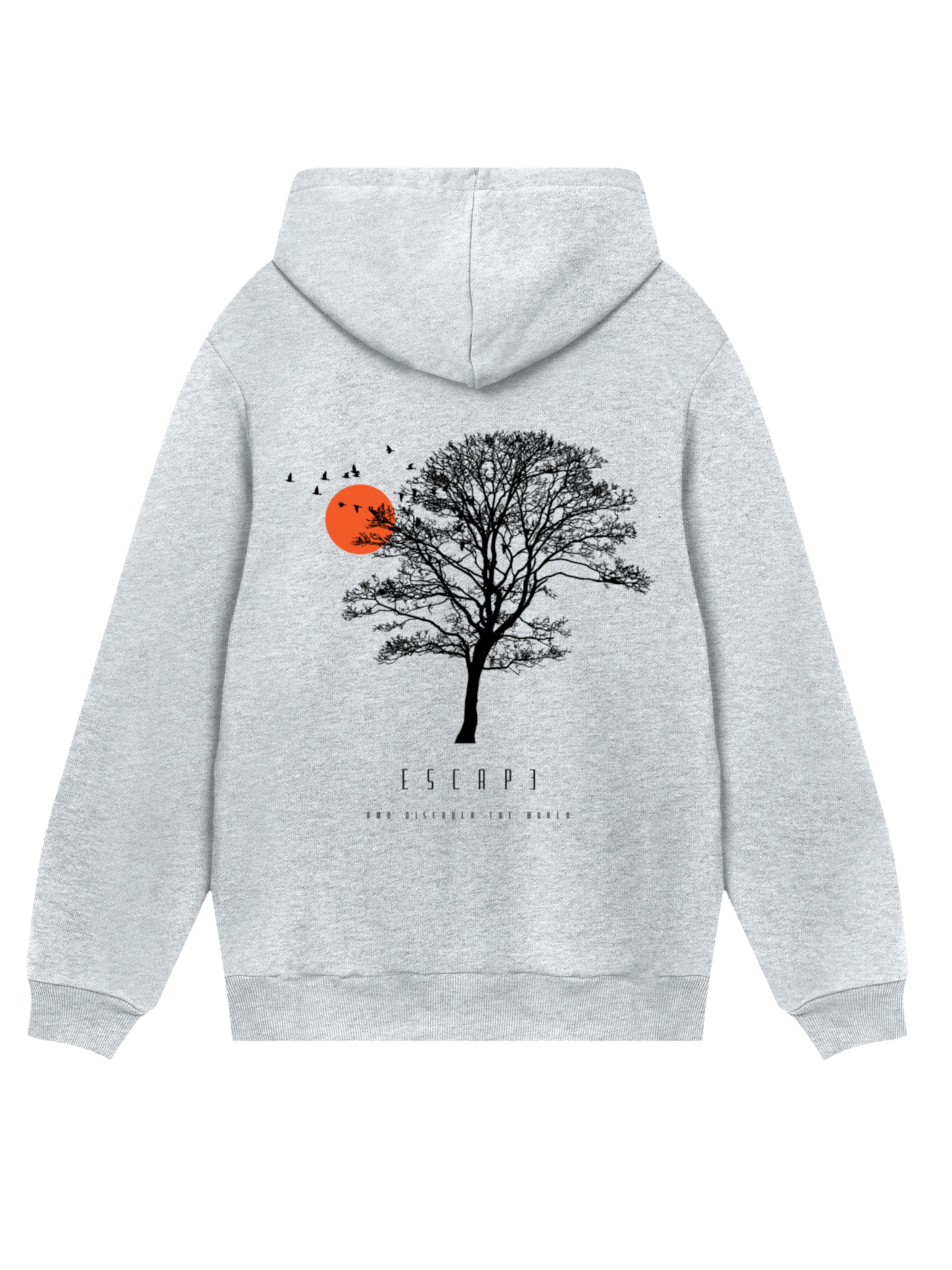 F4NT4STIC Sweater 'Escape Discover the World Tree Birds' in Grey: front