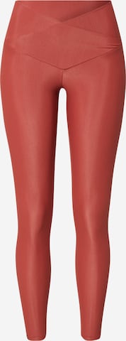 Onzie Skinny Workout Pants in Red: front