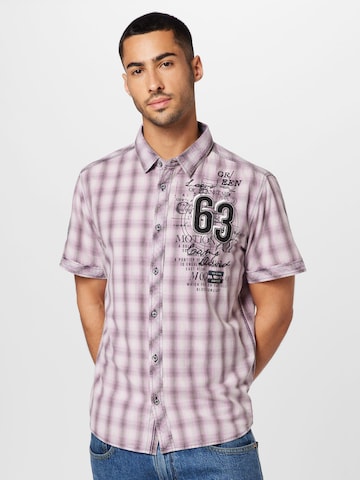 CAMP DAVID Regular fit Button Up Shirt in Purple: front