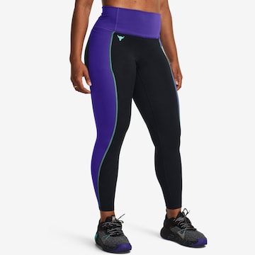 UNDER ARMOUR Skinny Workout Pants 'Project Rock' in Black: front