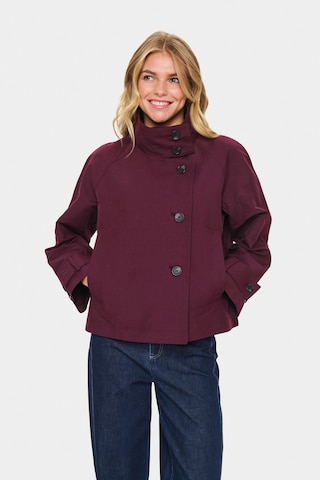 SAINT TROPEZ Between-seasons coat 'Isobel' in Purple: front