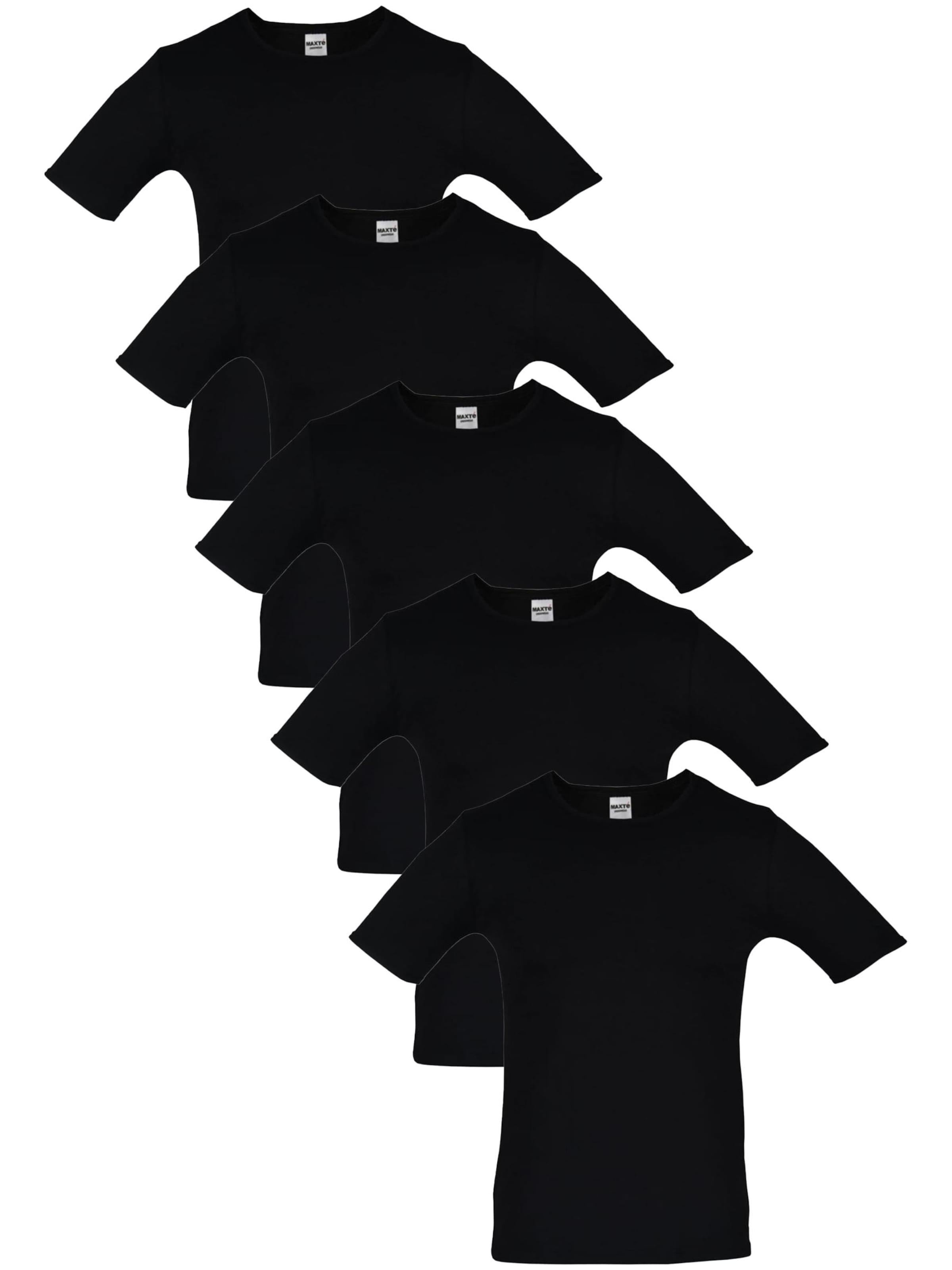 Maxte Undershirt 'BASIC MAX T-Shirt Men 5er Pack' in Black: front