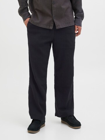 JACK & JONES Wide leg Trousers in Black: front