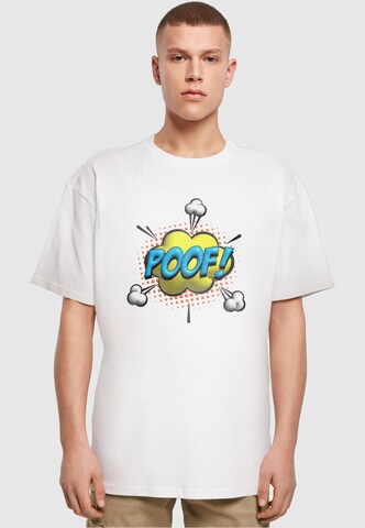 Merchcode T-Shirt 'Poof Comic' in Weiß: Vorderseite