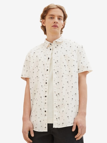 TOM TAILOR DENIM Regular fit Button Up Shirt in White: front
