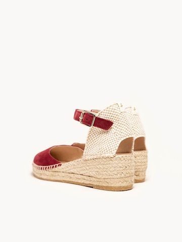 Alhamas - Sandalias con hebilla 'Alpargata Cuña 5 cm' en rojo
