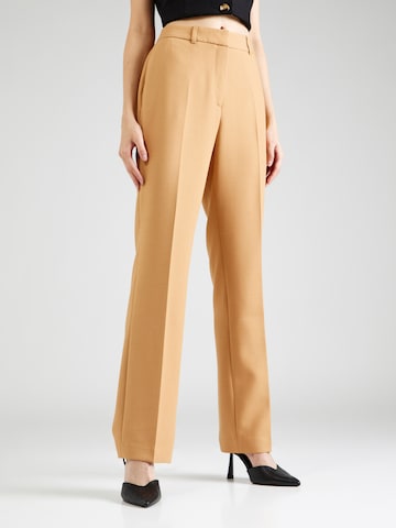 s.Oliver BLACK LABEL Regular Trousers with creases in Yellow: front