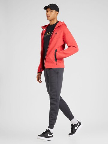 Nike Sportswear Zip-Up Hoodie 'TCH FLC' in Red