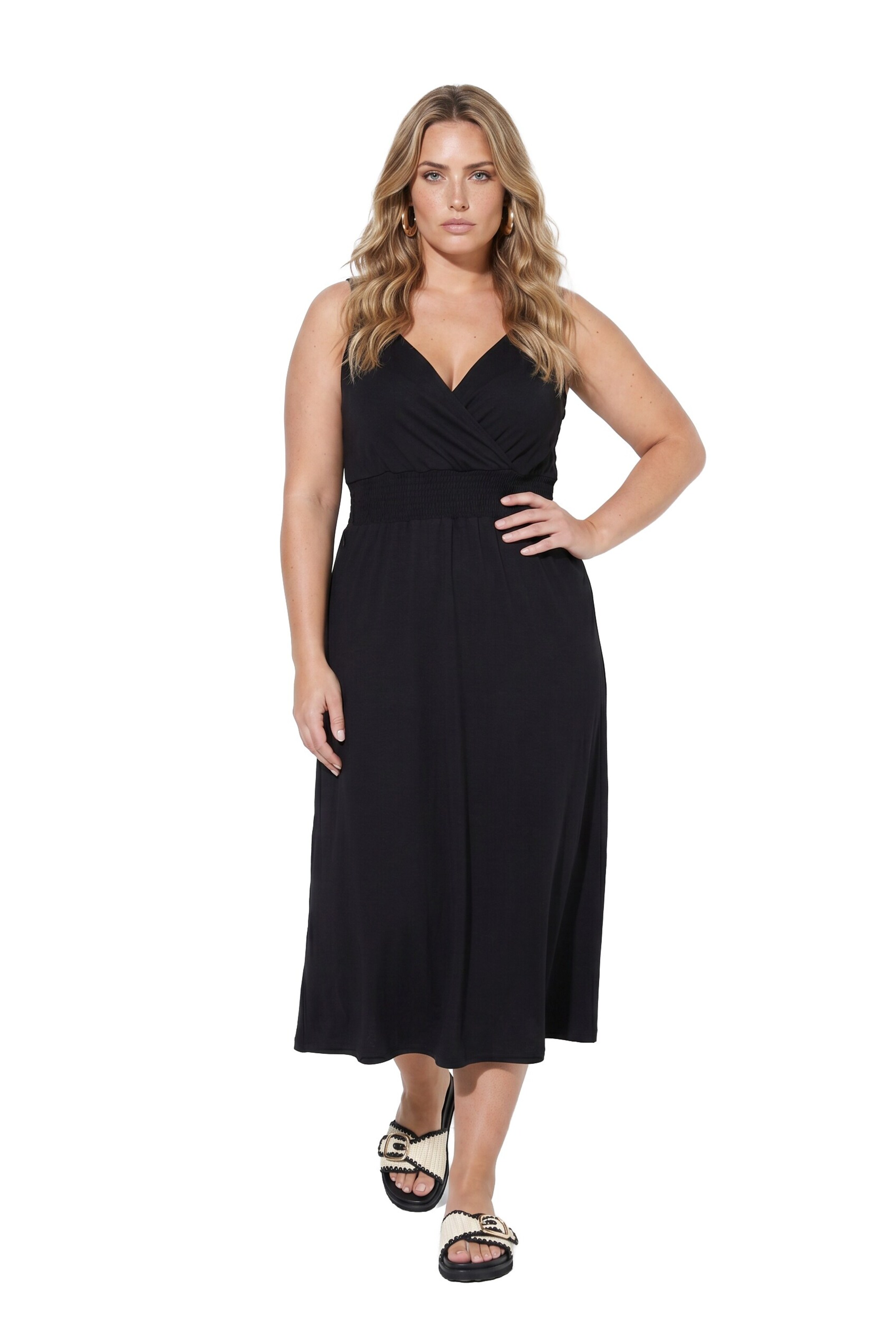 Angel of Style Dress in Black: front