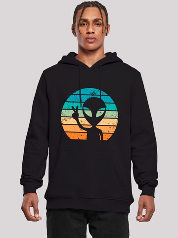 Sweat-shirt 'Alien Piece Sonnenuntergang' F4NT4STIC en noir : devant