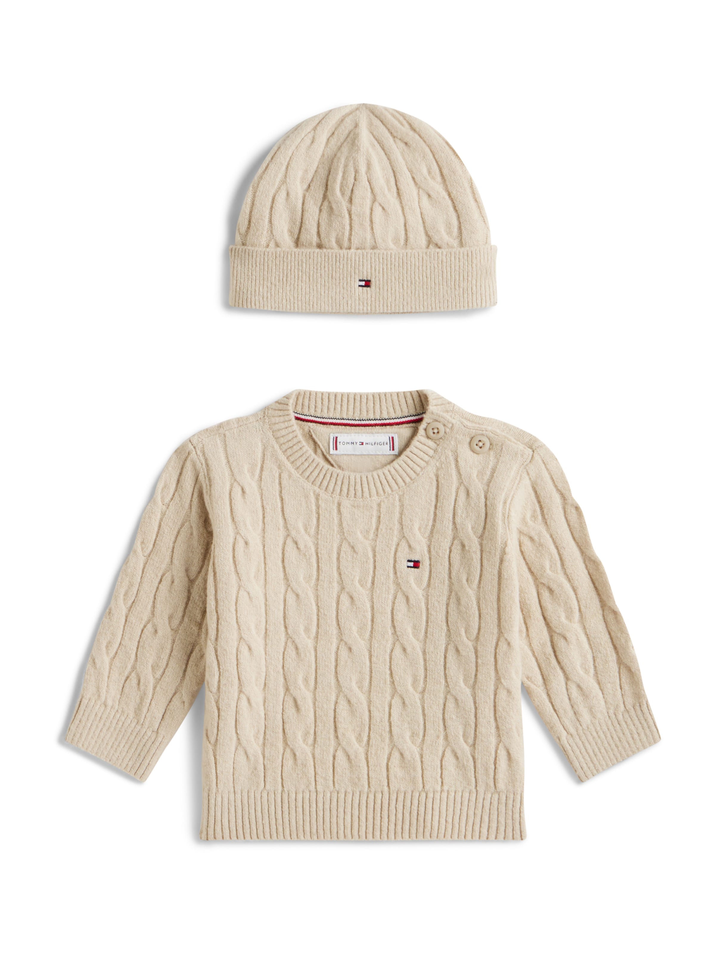 TOMMY HILFIGER Sweter w kolorze beżowy: przód