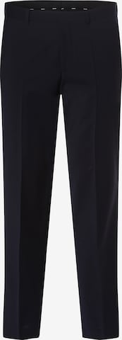 BOSS Black Regular Pleated Pants ' Leon' in Blue: front