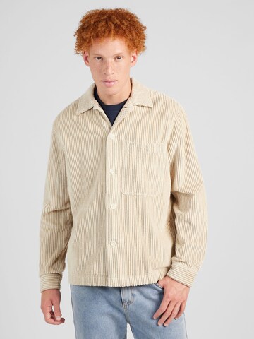 SELECTED HOMME Regular fit Button Up Shirt in Beige: front