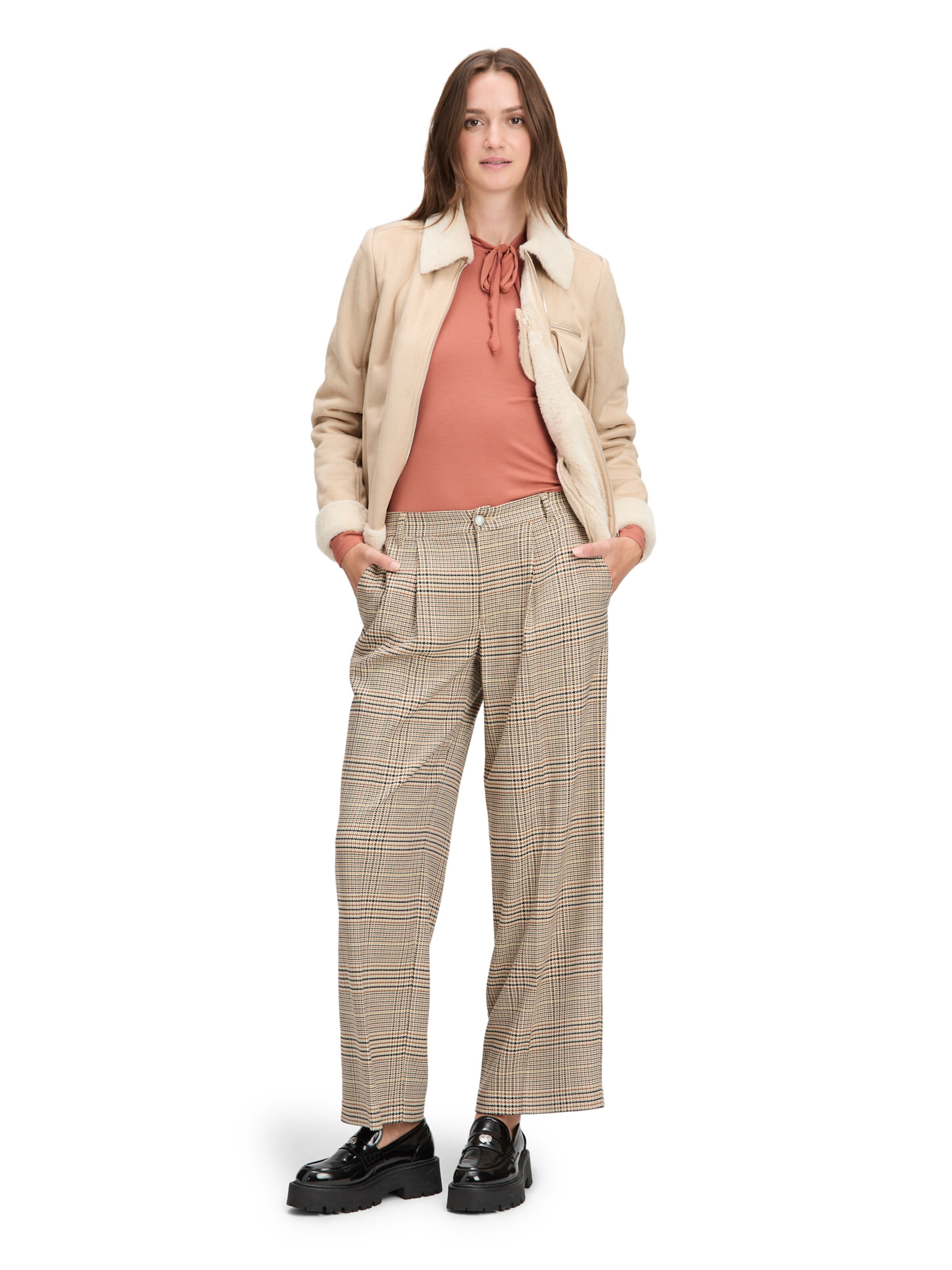 Cartoon Wide leg Pleat-front trousers in Brown