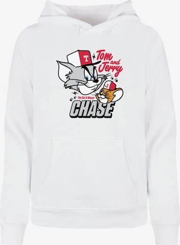 ABSOLUTE CULT Sweatshirt 'Tom and Jerry - Chase' in Wit: voorkant