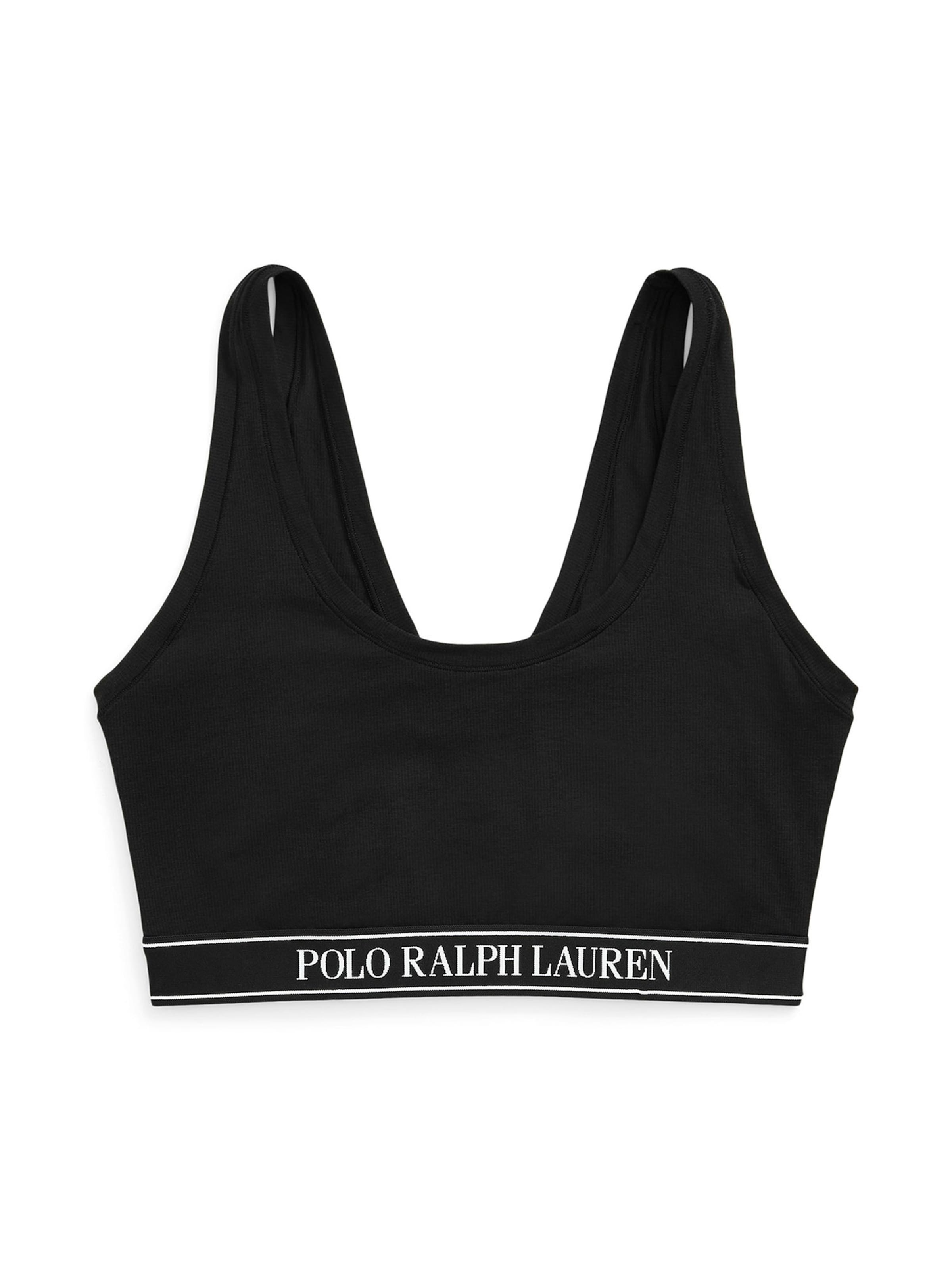 Polo Ralph Lauren Bustier BH ' Built Up Bralette - Polo Essentials ' in Zwart: voorkant