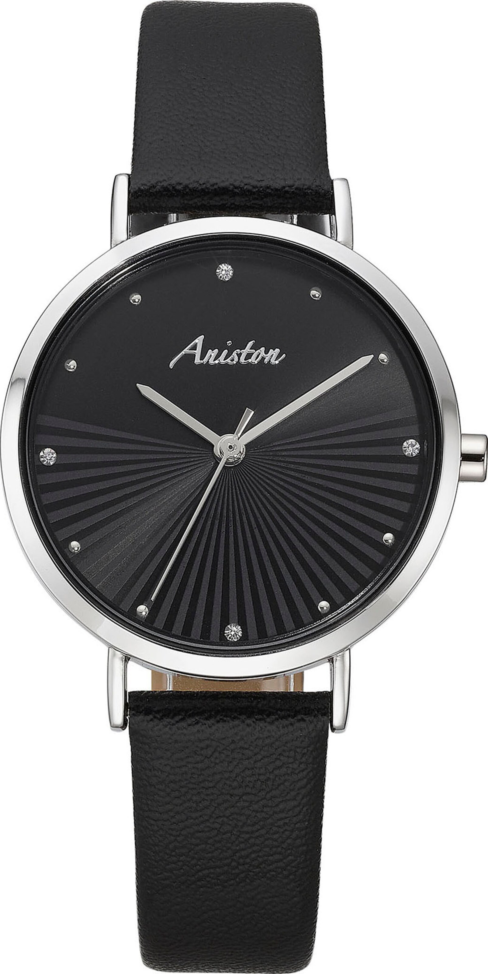 Aniston Analoguhr in Schwarz: Vorderseite