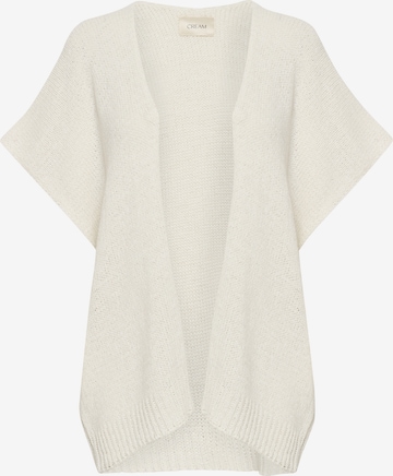 Cream Knit cardigan 'Eman' in White: front