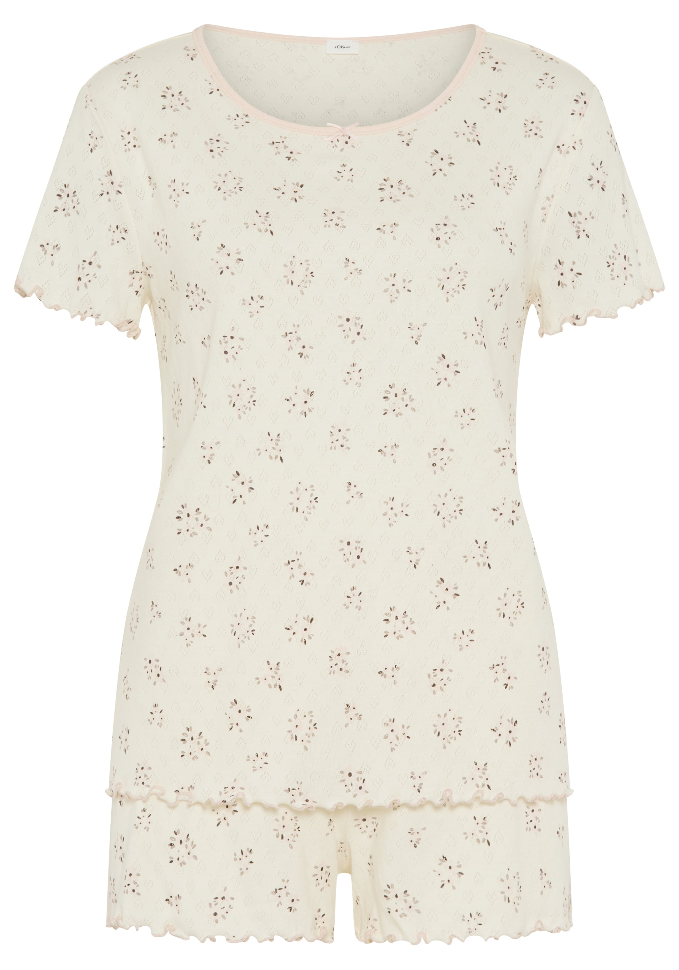 s.Oliver Short Pajama Set in Beige: front