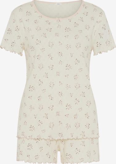 s.Oliver Short Pajama Set in XS in Ecru / Chocolate / Rose / Off white, Item view