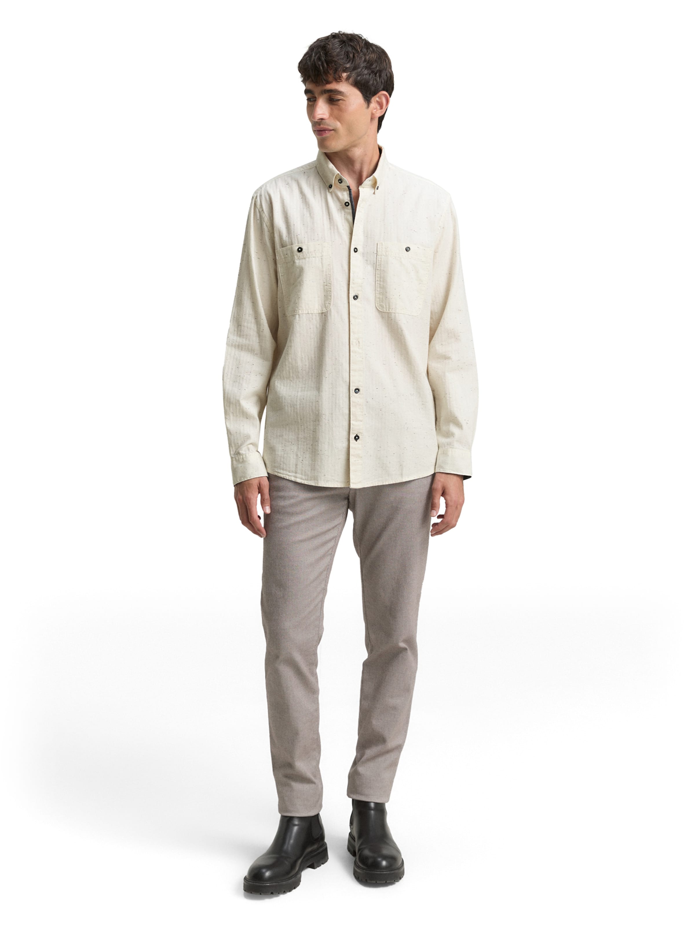 Coupe regular Chemise TOM TAILOR en blanc