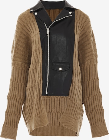 NAEMI Knit Cardigan in Brown: front