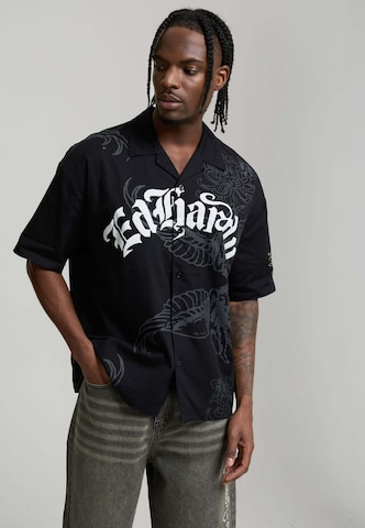 Ed Hardy Классический крой Рубашка в Черный: спереди