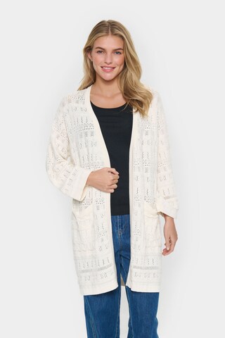 SAINT TROPEZ Oversized cardigan 'Joyce' i hvid: forside