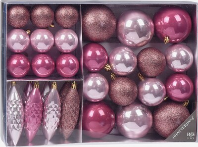 Koopman Weihnachtsbaumschmuck Set, 31-tlg. in rosa / rosé / altrosa, Produktansicht