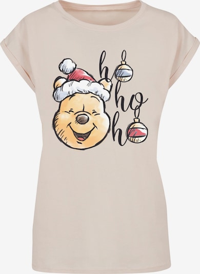 ABSOLUTE CULT T-Shirt 'Winnie The Pooh - Ho Ho Ho Baubles' in sand / gelb / schwarz / weiß, Produktansicht