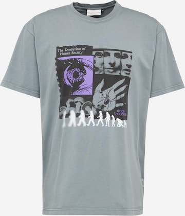 Cleptomanicx Shirt 'Evolution' in Grey: front