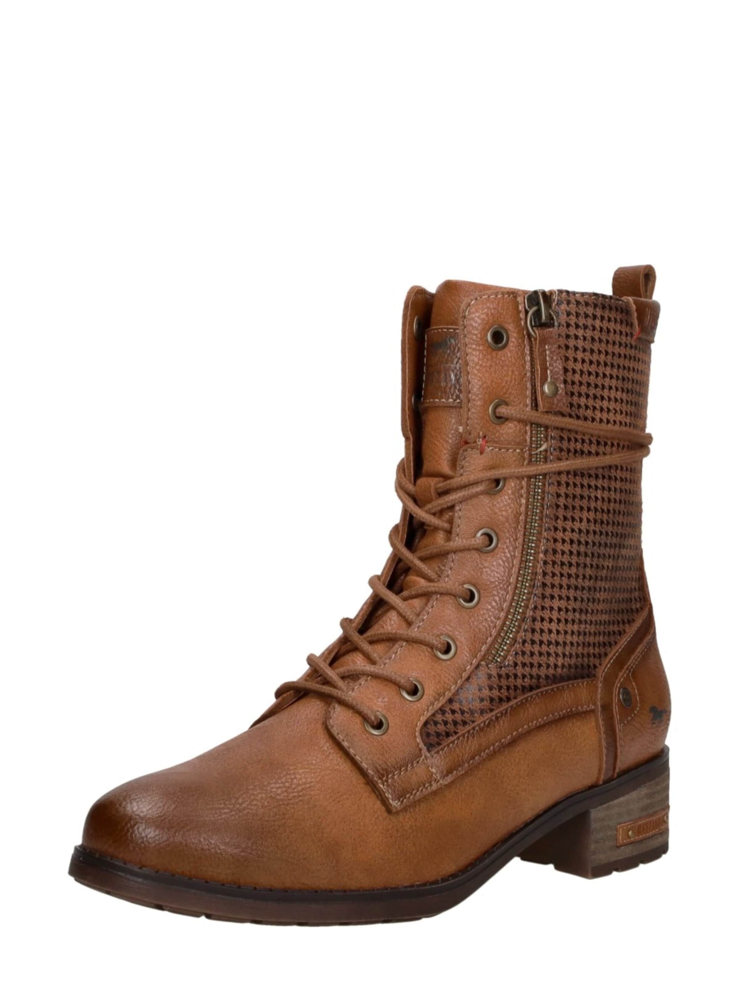 Bottines à lacets 'Veterschoenen Hoog' MUSTANG en marron : devant