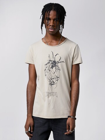 tigha Printshirt  'Dead Hand Wren' in Beige: predná strana