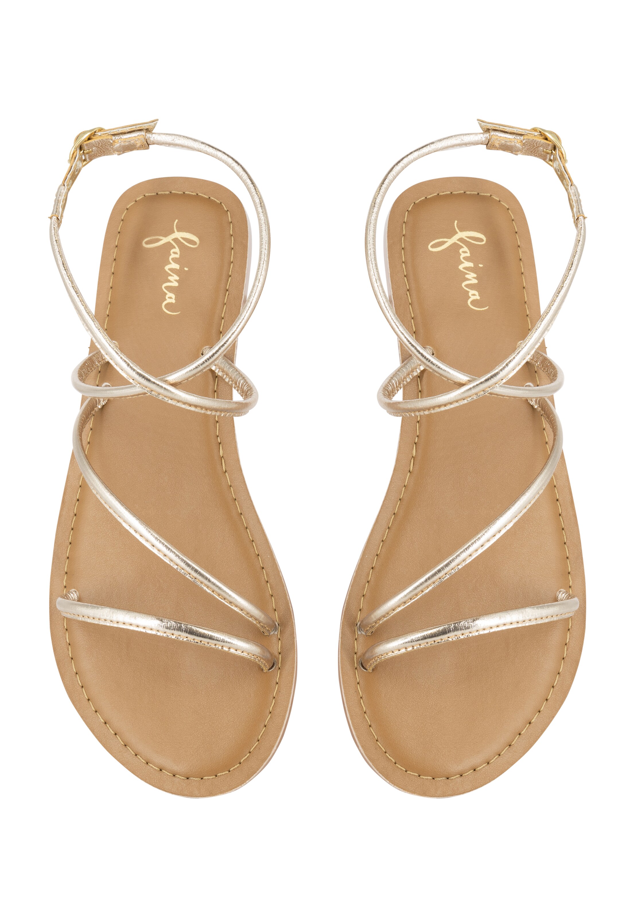 faina Sandalen met riem in Goud