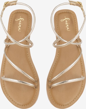 faina Strap Sandals in Gold