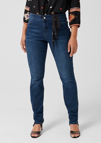 Coupe slim Jean TRIANGLE en bleu : devant