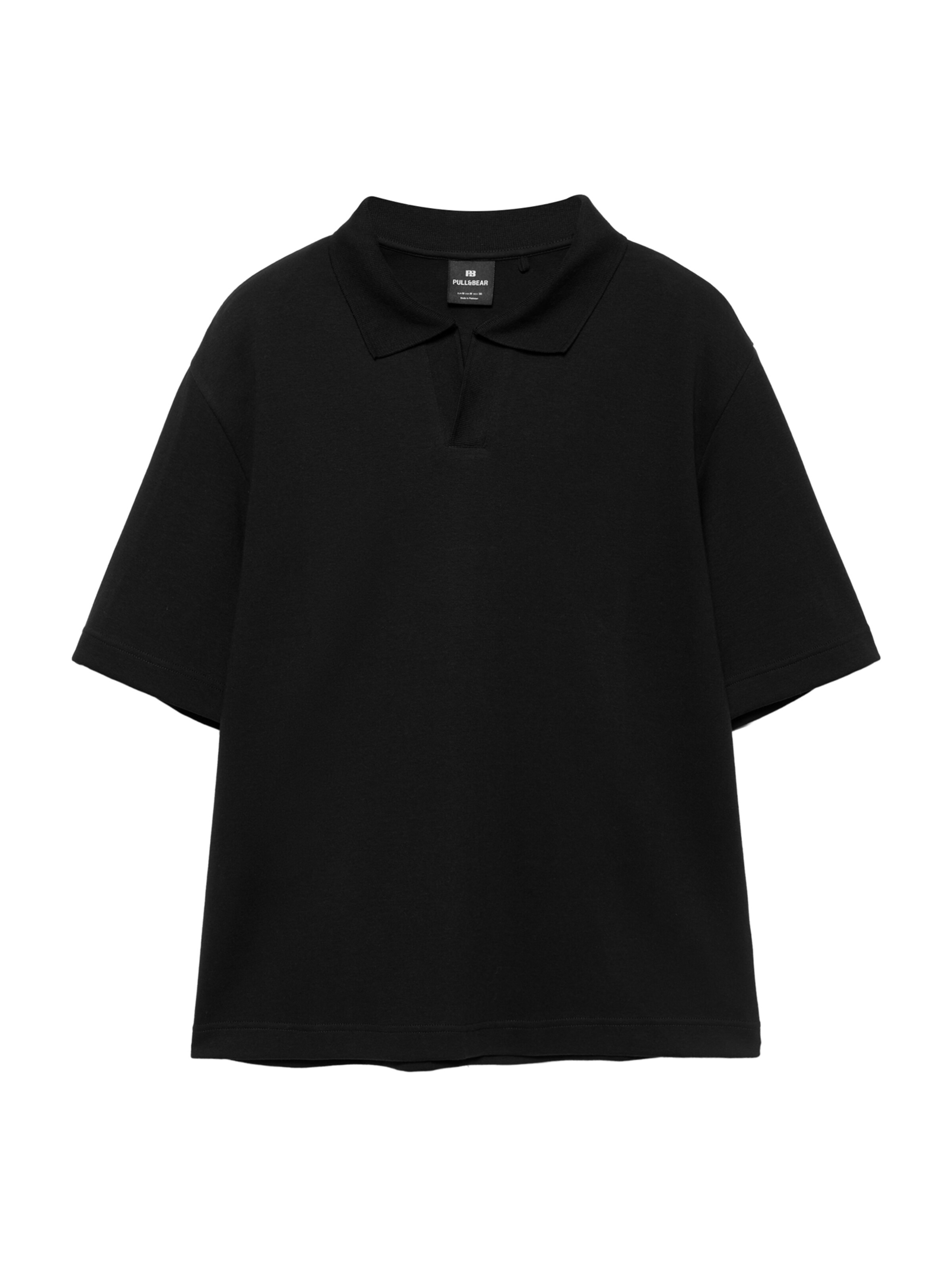 Pull&Bear Poloshirt in Schwarz: Vorderseite