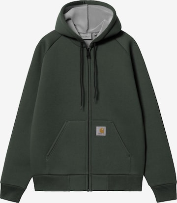 Carhartt WIP - Sudadera con cremallera 'Lux' en verde: frente
