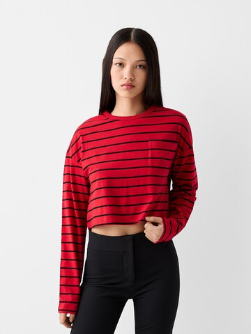 Bershka Shirt in Rood: voorkant