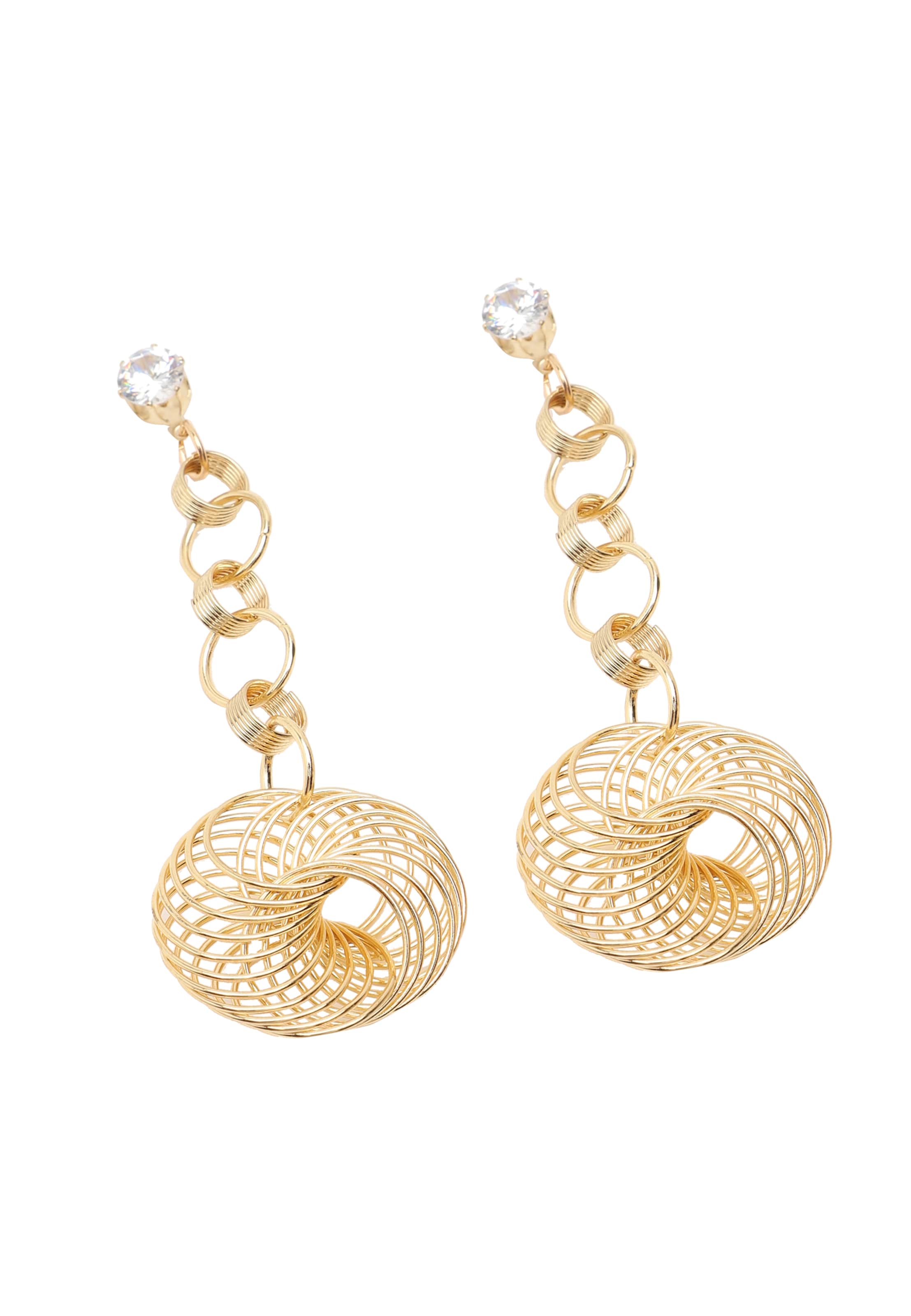 SOHI Náušnice 'Bab' - Zlatá: predná strana