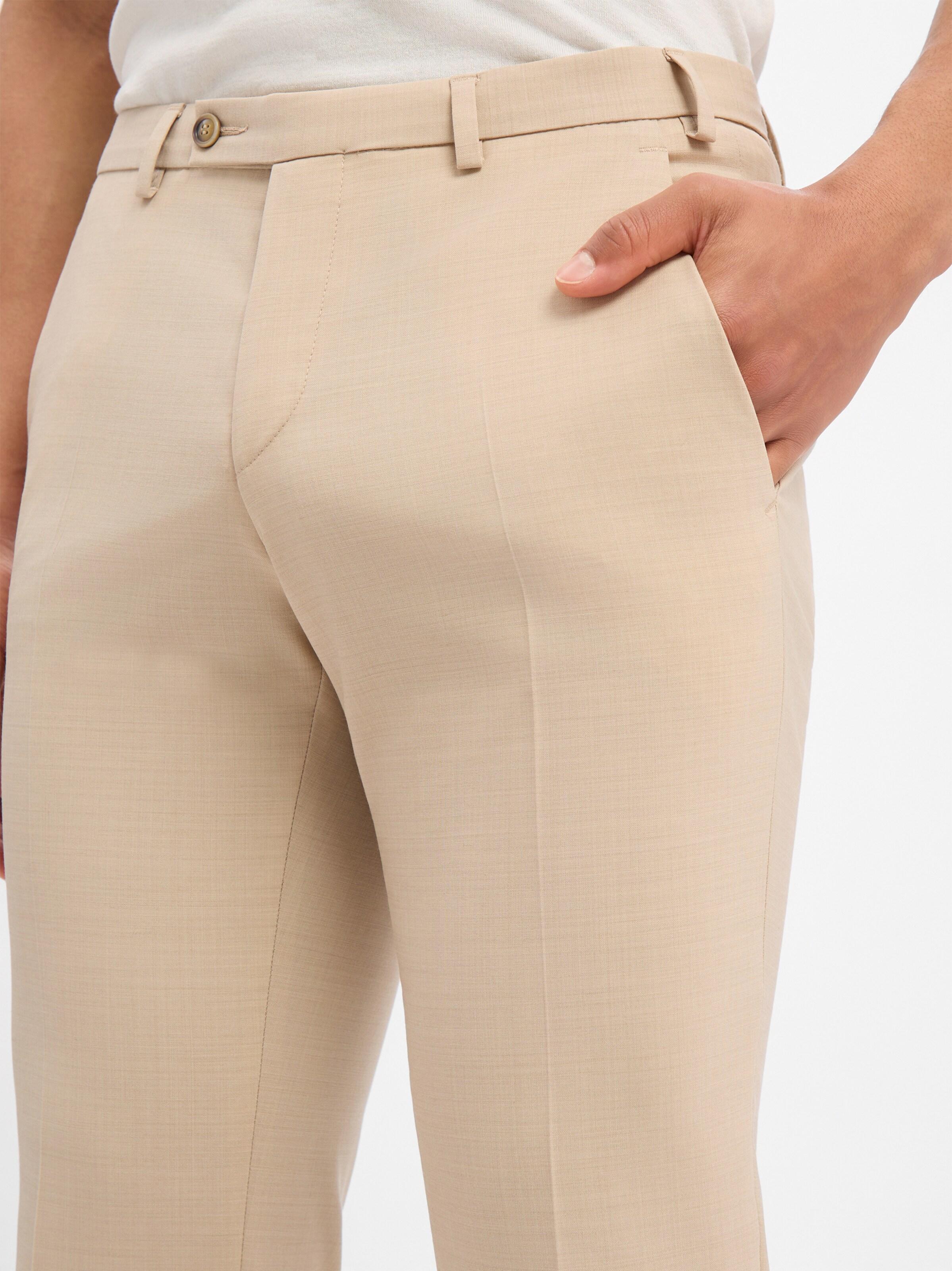 Digel Slim fit Pleated Pants in Beige