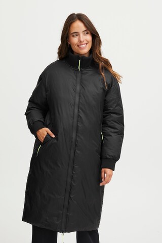 Fransa Winter Coat 'Harlyn' in Black: front