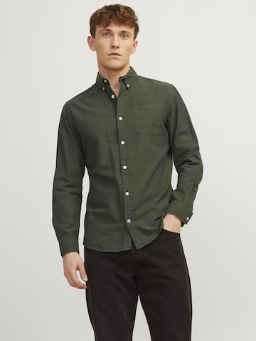 JACK & JONES Regular fit Πουκάμισο 'JJEOxford' σε πράσινο: μπροστά