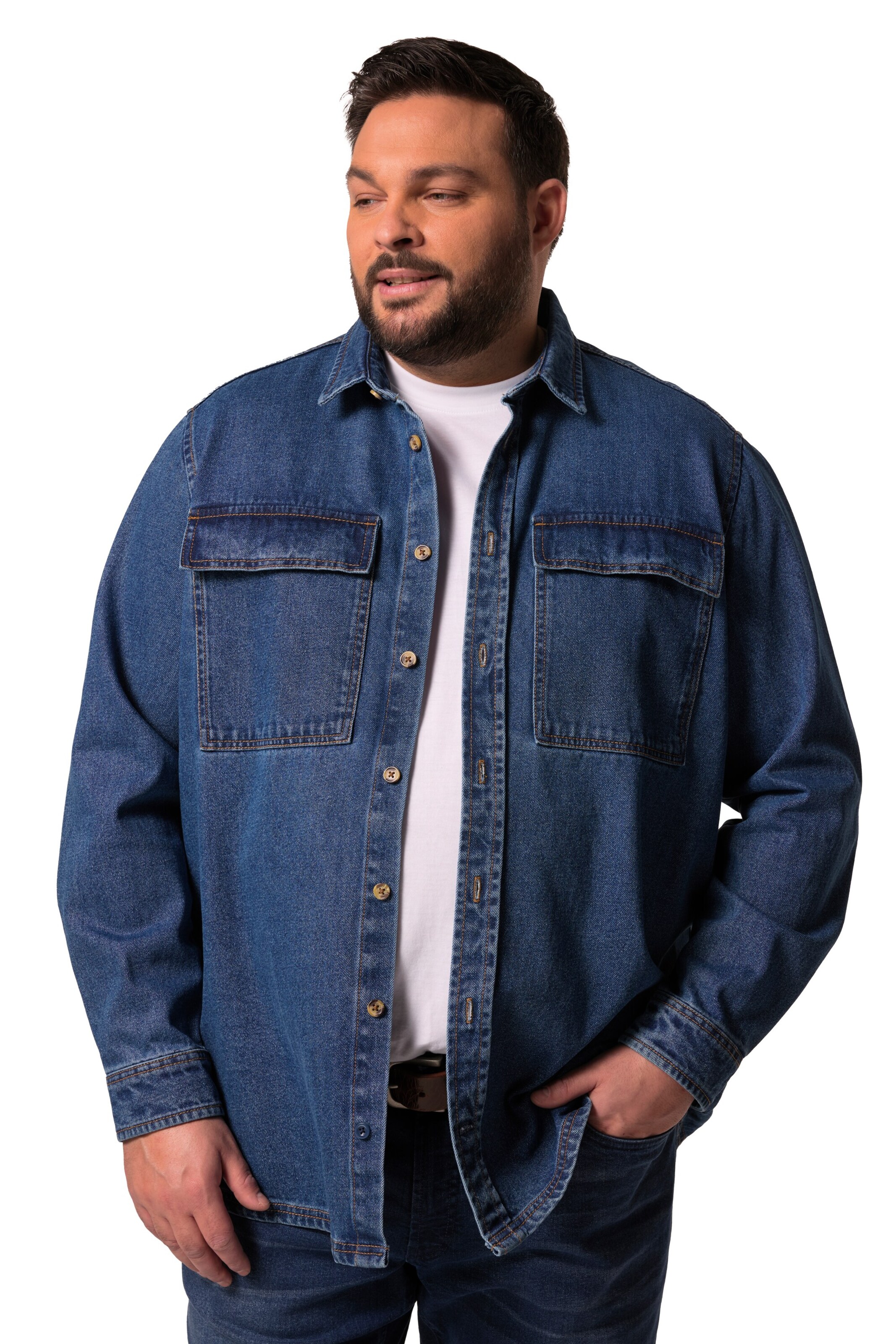 Men Plus Jacke in Blau: Vorderseite
