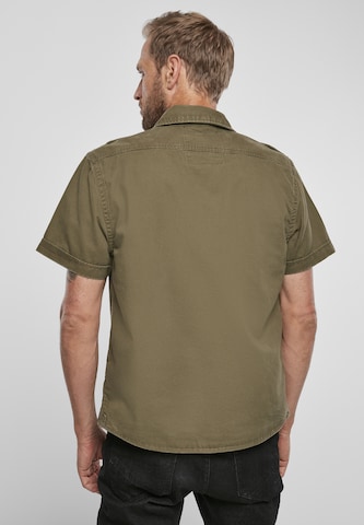 Brandit Comfort fit Button Up Shirt in Green